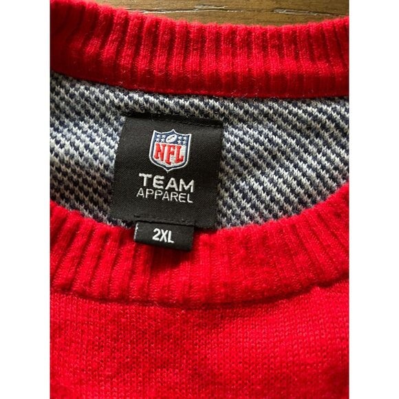 EUC NFL Patriots Sweater Touchdown Design Red & Blue 2XL - Picture 4 of 4